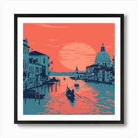 A Venice With Grand Canal Minimal Illustration 1720474812 4 Affiche