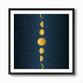 Golden Moon Phase 01 Art Print