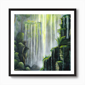 Waterfall Painting Art Print