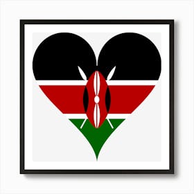 Heart Love Flag Sign Spear Spears East Africa Heart Shaped Art Print