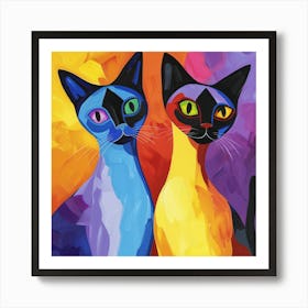 Kisha2849 Burmese Cats Colorful Picasso Style No Negative Space 50e97afb F64c 45b3 99b7 6f402a8fd12d Art Print