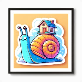 Snail With A House Art Print