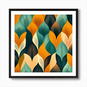 Abstract Leaves Pattern 2 Art Print