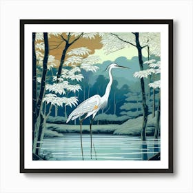 Heron In The Forest Art Print