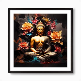 Buddha In a meditative pose,peace in chaos Art Print