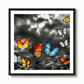 Colorful Butterflies In The Sky 9 Art Print