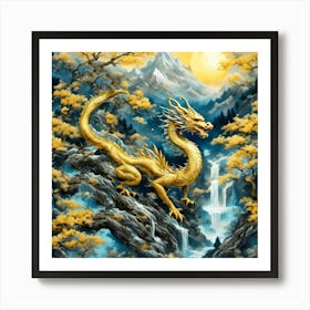 Golden dragon 1 Art Print