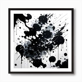 Black Splatters Art Print