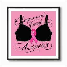 Women Breast Cancer Awareness background in Pink Ribbon international symbol for month October clipart and poster clipart and wall art 6 Art Print