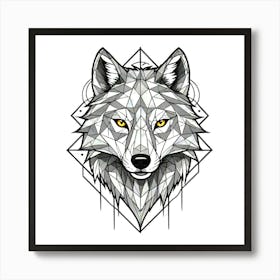 Geometric Wolf Head 4 Art Print