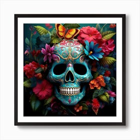 Day Of The Dead Skull 10 Art Print