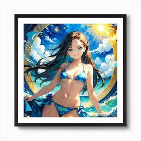 Anime Girl In Bikini th Art Print