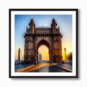 Sunrise At The Gateway Of India Art Print