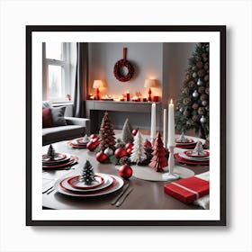 Christmas Table Setting 17 Art Print