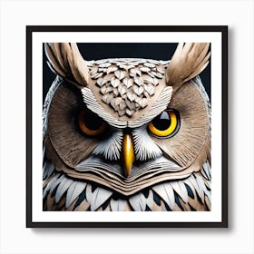 Owl Sculpture 2 Art Print