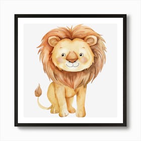 Watercolor Lion 1 Art Print