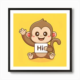 Hi Monkey Art Print