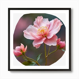 Pink flowers art Art Print