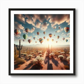 Hot Air Balloons In The Desert Art Print