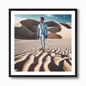 Man In A Suit In The Desert Art Print