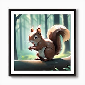 Squirrel In The Forest 151 Art Print