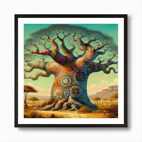 Tribal African Art Baobab 3 Art Print