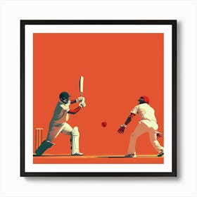 Cricket Players Playing Cricket 1 Art Print