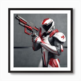 Red And White Alien Art Print