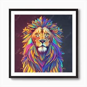 Colorful Lion Art Print