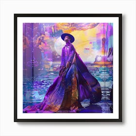 Woman In A Purple Dress Art Print