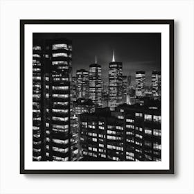 Cityscape At Night 12 Art Print