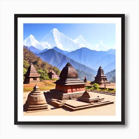 Nepali Temples 2 Art Print
