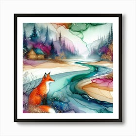 Fox By The River 1 Art Print