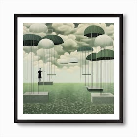 Umbrellas In The Sky 1 Art Print