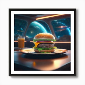 Burger In Space 11 Art Print