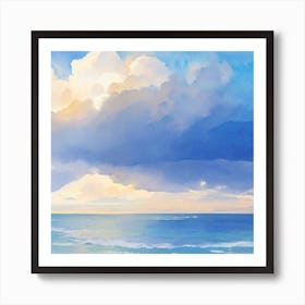 Watercolor Of A Beach Art Print