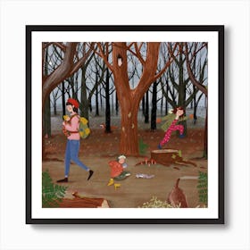 Winter Walk Square Art Print