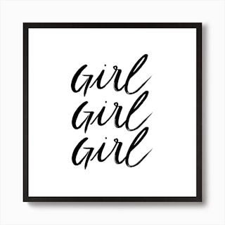 Girl Girl Girl Square Art Print