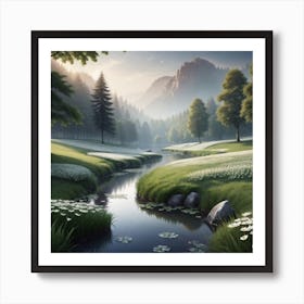 River In The Mountains Art Print