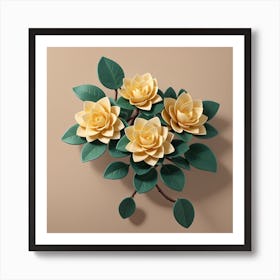 Camellia flower Art Print