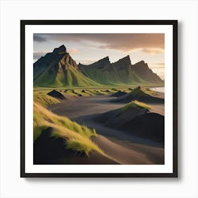 Sweeping Black Sand Dunes Blanketing Art Print