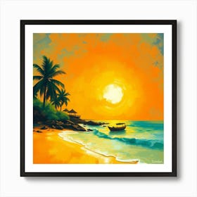 Sunset On The Beach 1 Art Print