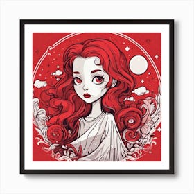 Red Haired Girl Art Print