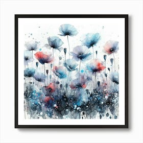 A Field Of Poppie Flowers Art Print