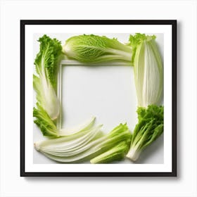 Frame Created From Endive On Edges And Nothing In Middle (7) Art Print