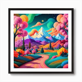 Psychedelic Landscape 3 Art Print