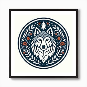 Scandinavian style, wolf Art Print