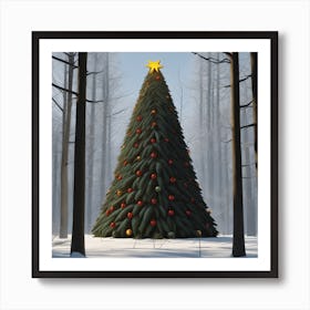 Christmas Tree In The Woods 3 Art Print