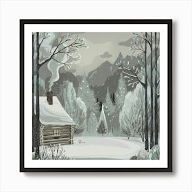 Cabin In The Woods Art Print