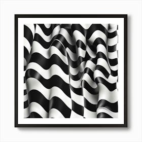 Abstract Black And White Checkered Fabric Art Print